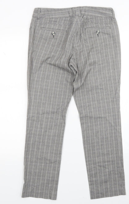 Monton Womens Multicoloured Plaid  Trousers  Size 10 L26 in