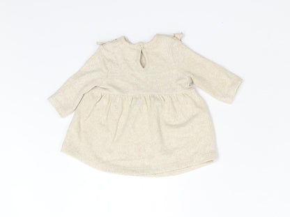 George Girls Beige Floral  Tunic Jumper Size 0-3 Months  - First Size