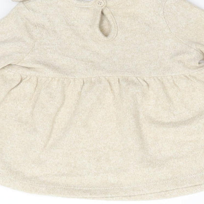 George Girls Beige Floral  Tunic Jumper Size 0-3 Months  - First Size