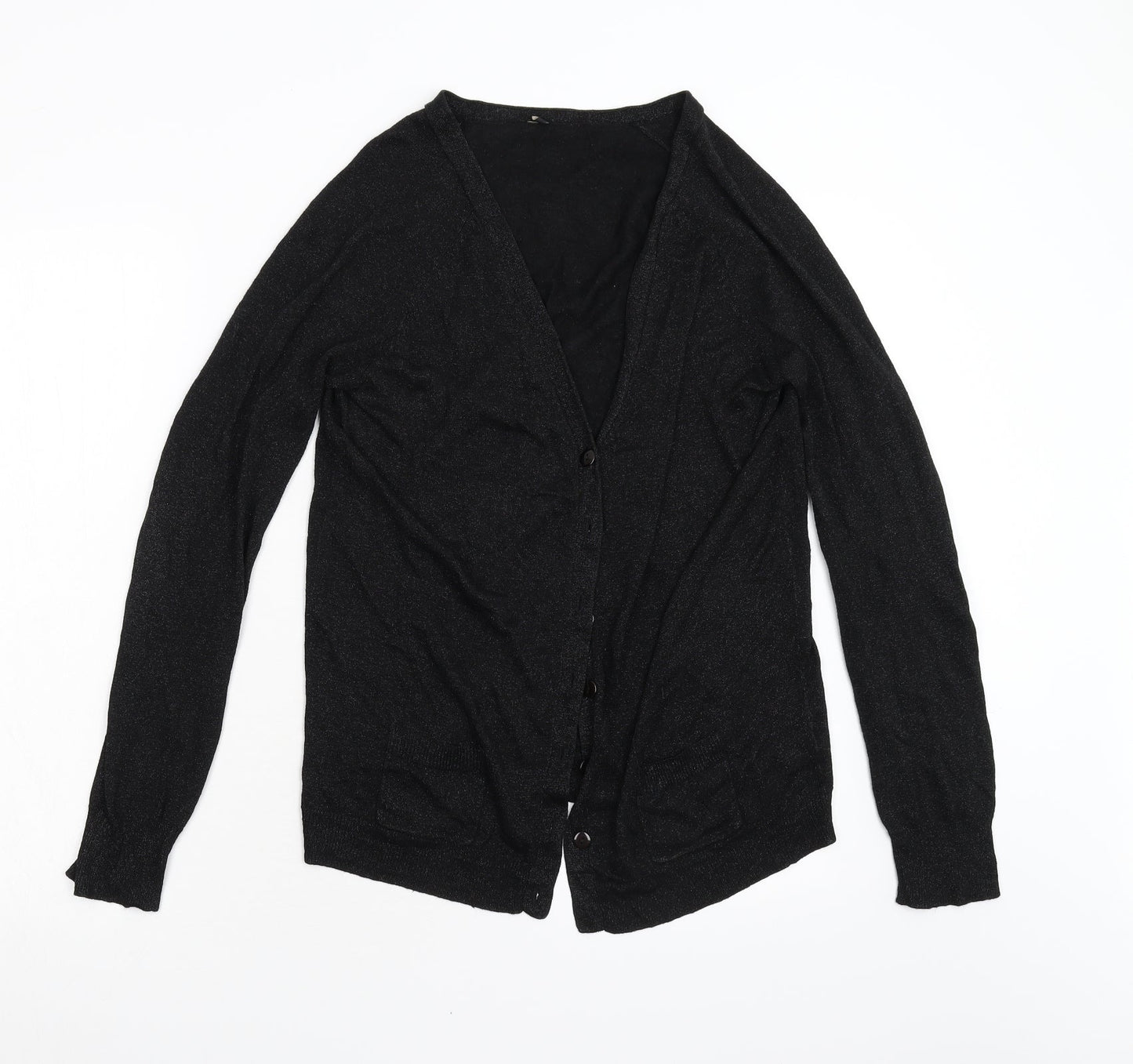 Womens UK Size 14 Topshop Black Cardigan Jumper