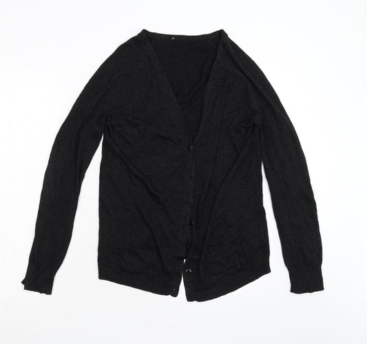 Womens UK Size 14 Topshop Black Cardigan Jumper