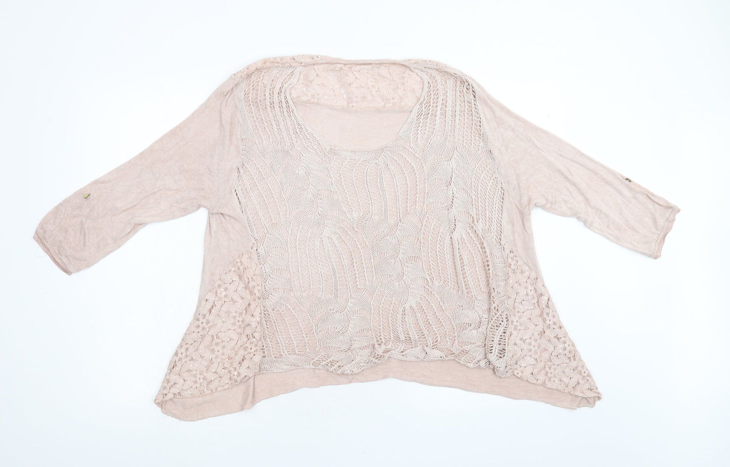Womens UK Size L Preworn Pink Pullover Jumper