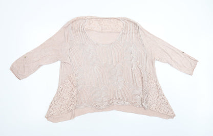 Womens UK Size L Preworn Pink Pullover Jumper
