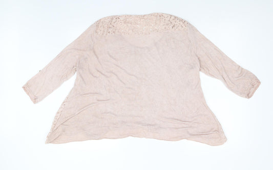 Womens UK Size L Preworn Pink Pullover Jumper