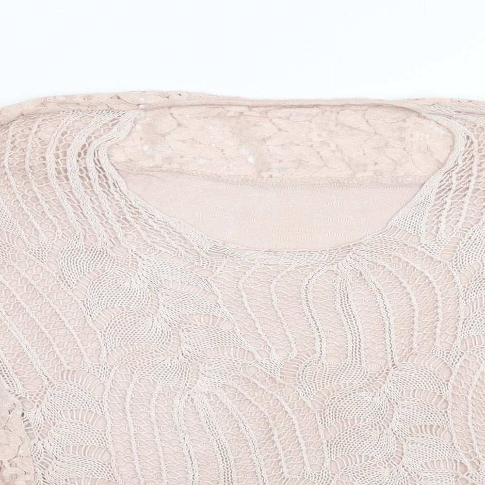 Womens UK Size L Preworn Pink Pullover Jumper