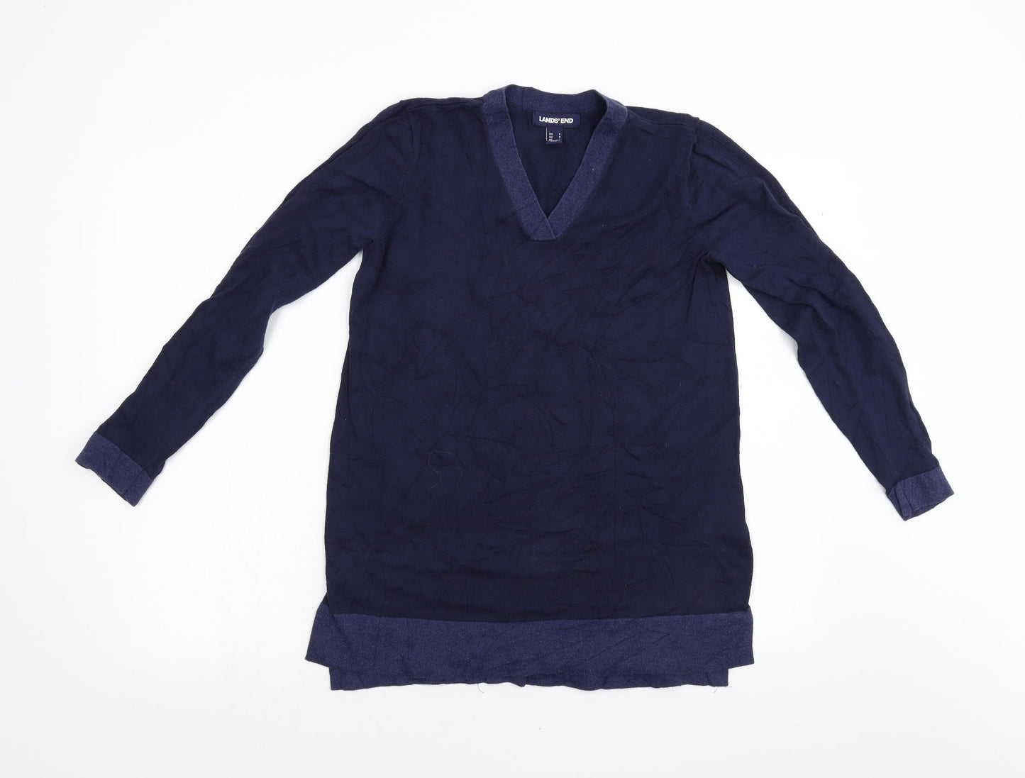Womens UK Size S Lands End Blue Pullover Jumper