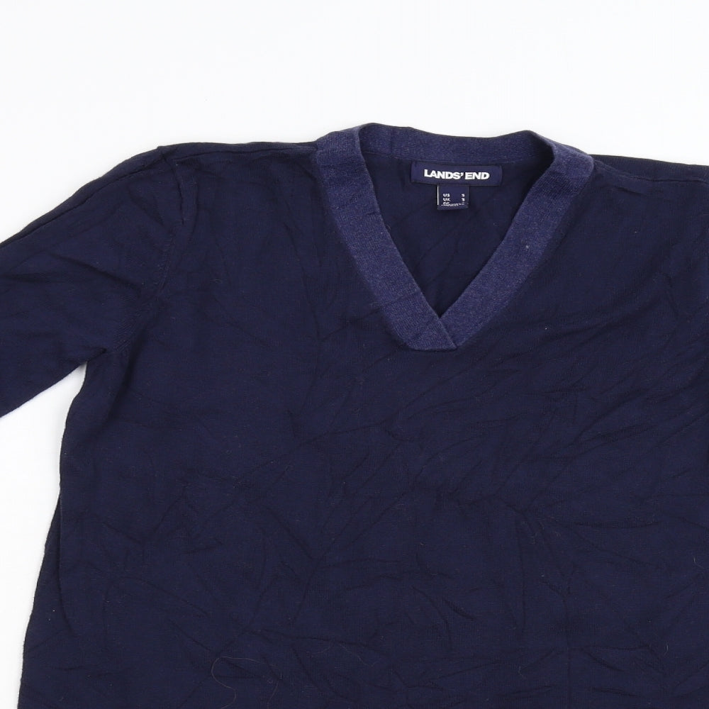 Womens UK Size S Lands End Blue Pullover Jumper