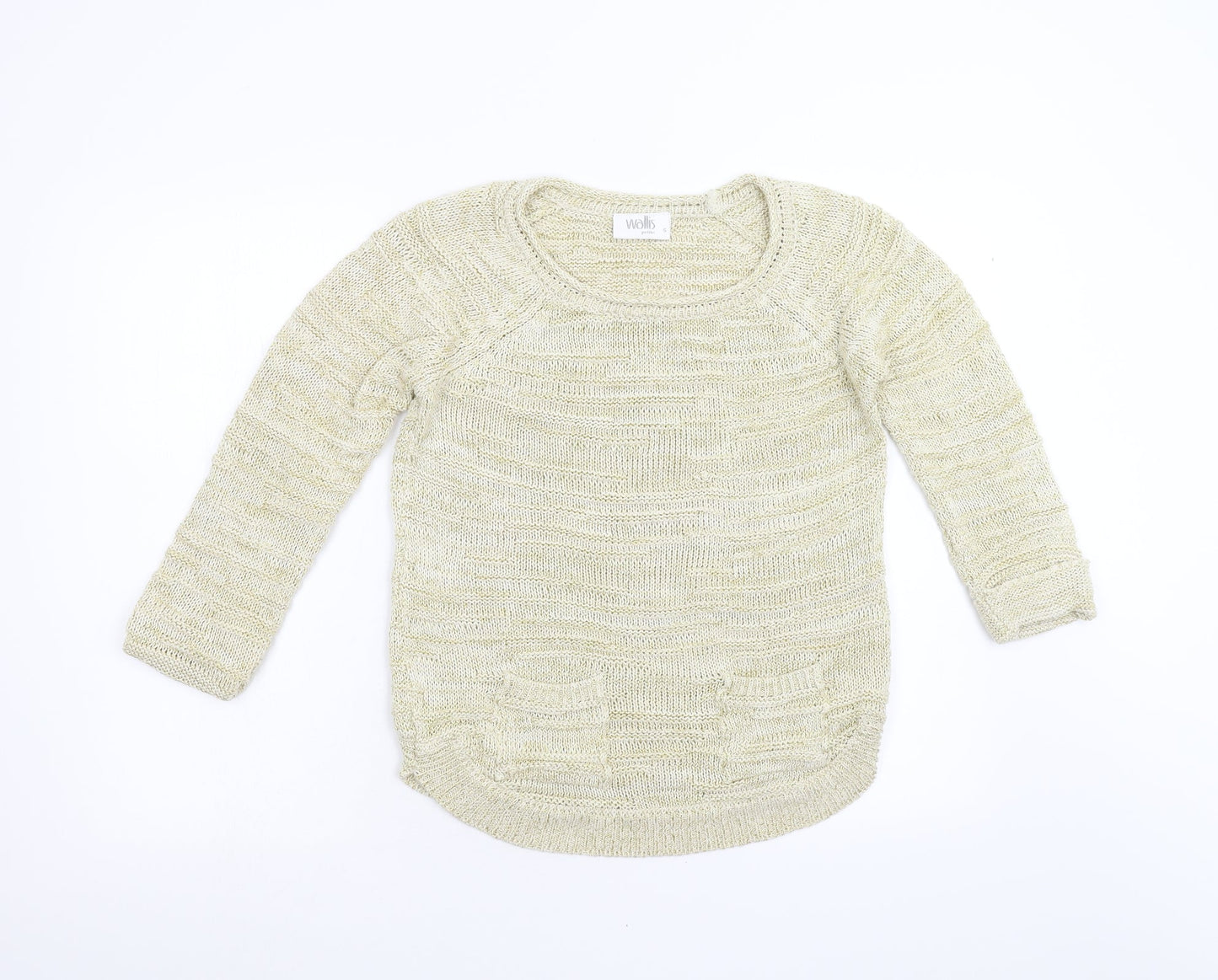Womens UK Size S Wallis Gold Pullover Jumper