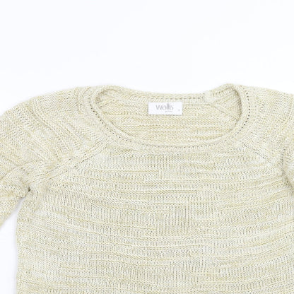 Womens UK Size S Wallis Gold Pullover Jumper