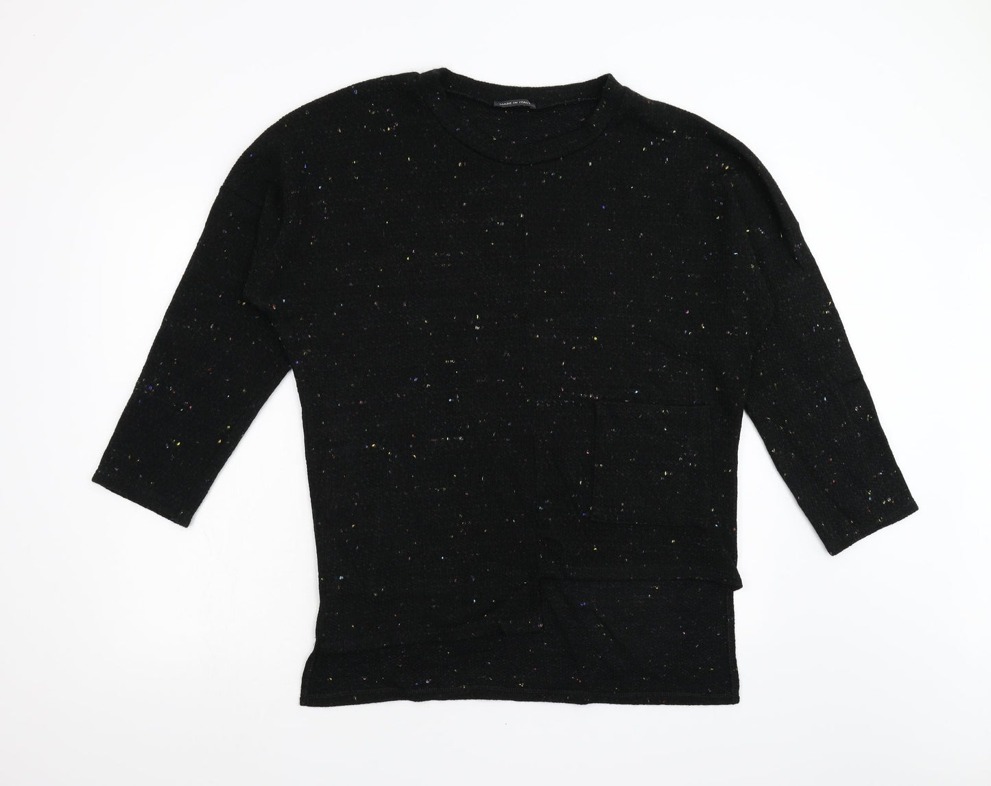 Womens UK Size L Made in Italy Black Pullover Jumper