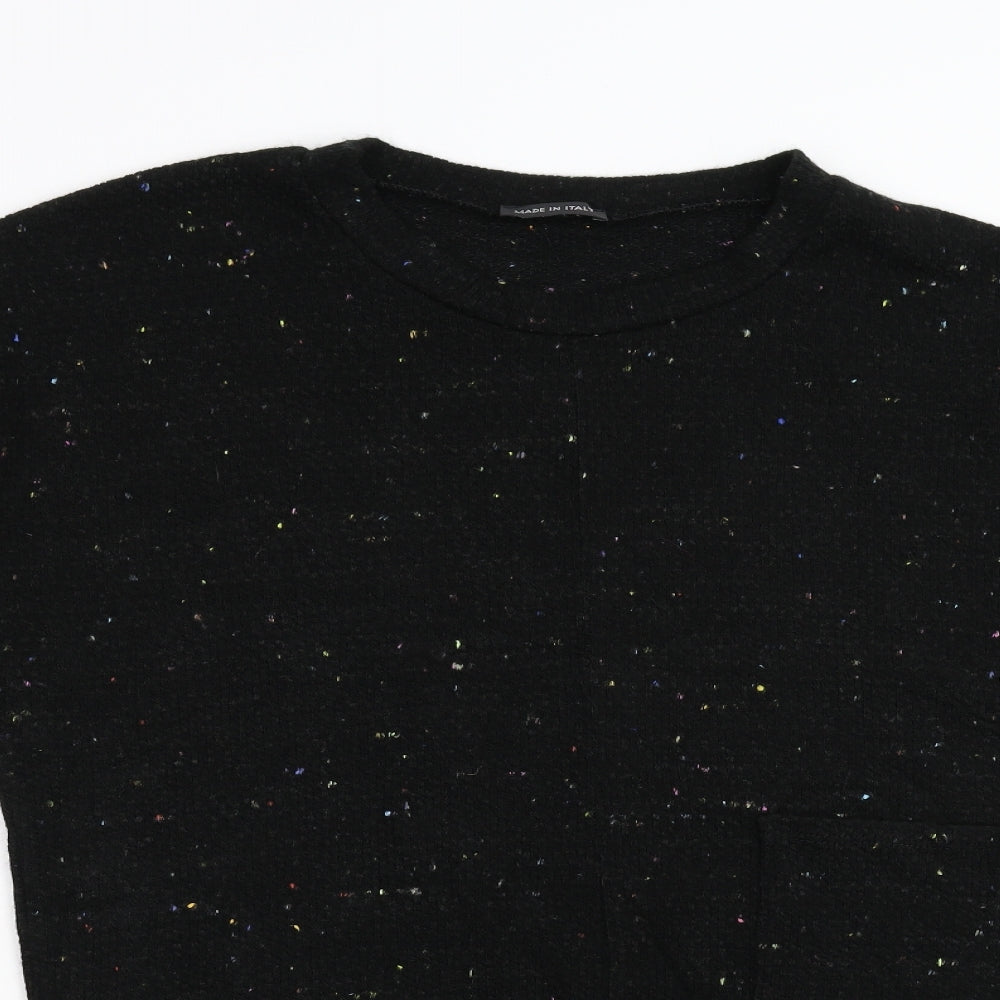 Womens UK Size L Made in Italy Black Pullover Jumper
