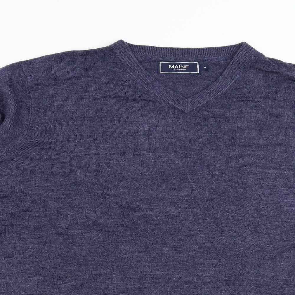 Maine Mens Blue  Knit Pullover Jumper Size M