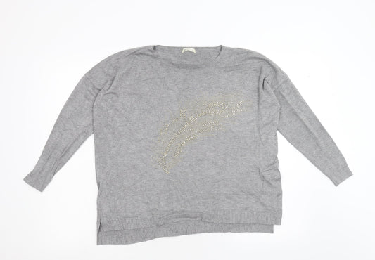 Belcci Womens Grey  Knit Pullover Jumper Size L