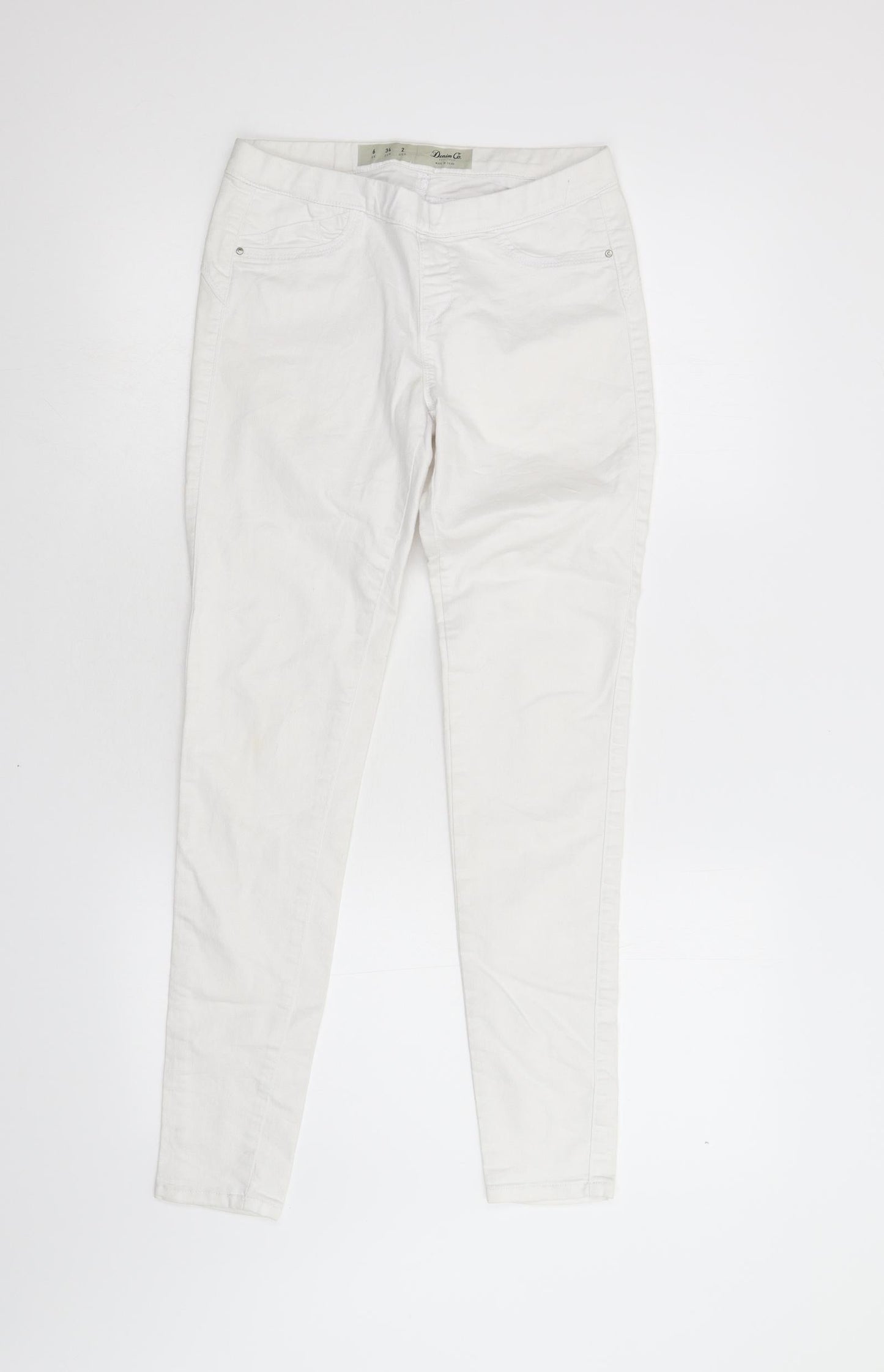 Primark Womens White  Denim Skinny Jeans Size 6 L28 in