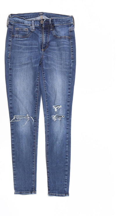 Gap Womens Blue  Denim Skinny Jeans Size 26 in L27 in