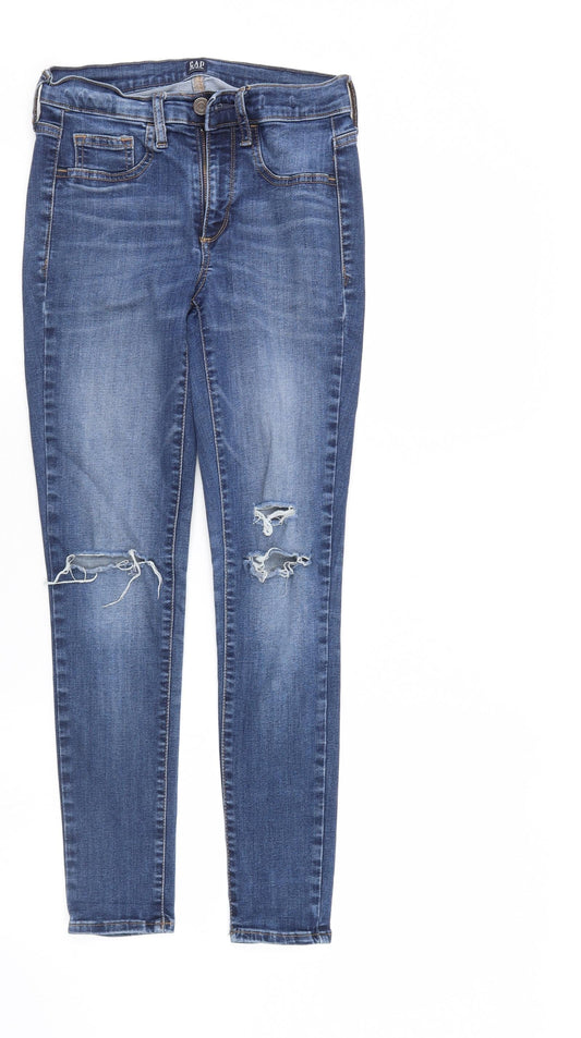 Gap Womens Blue  Denim Skinny Jeans Size 26 in L27 in