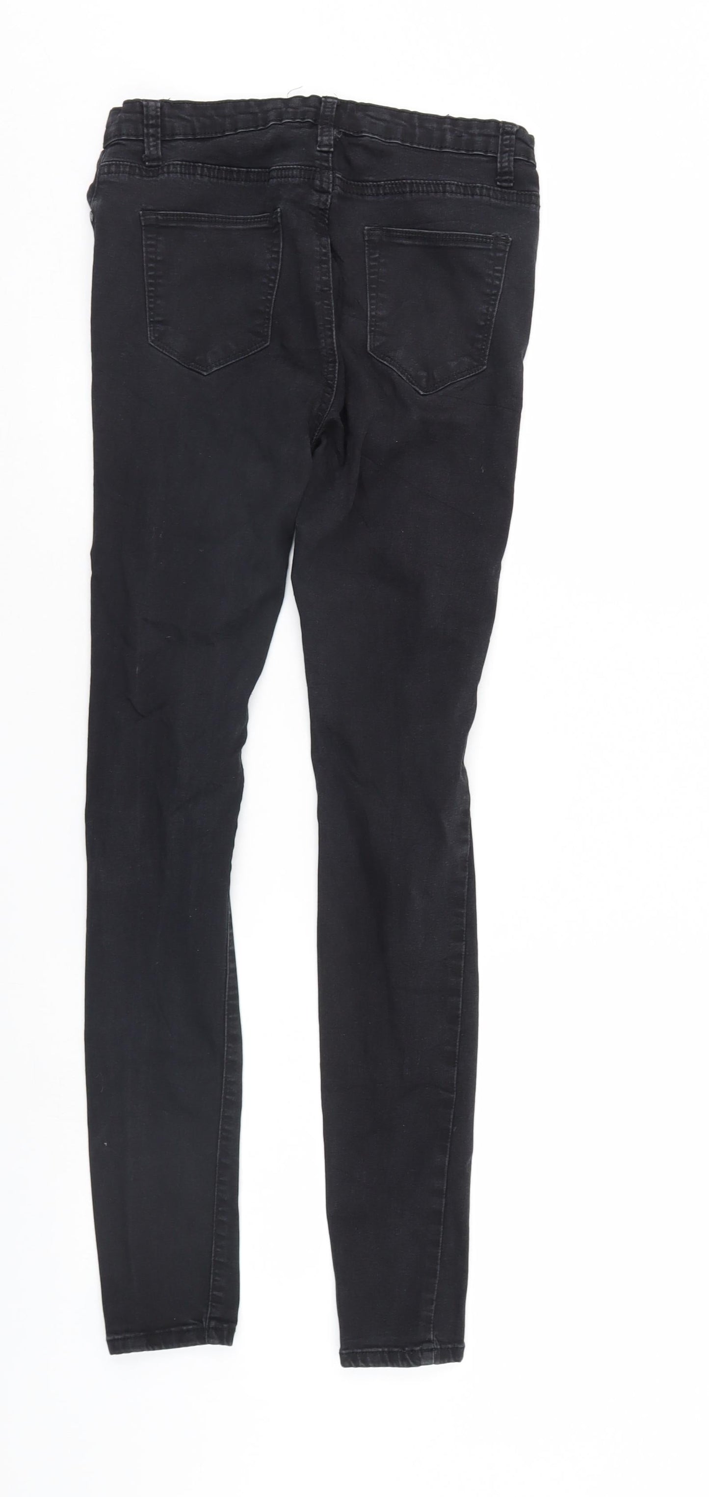 Womens UK Size 8 Preworn Regular Fit Skinny Black Jeans