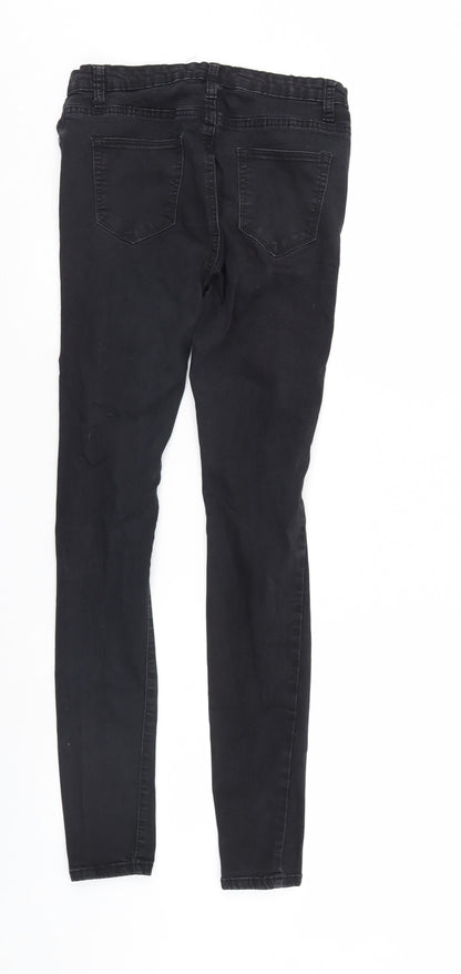 Womens UK Size 8 Preworn Regular Fit Skinny Black Jeans