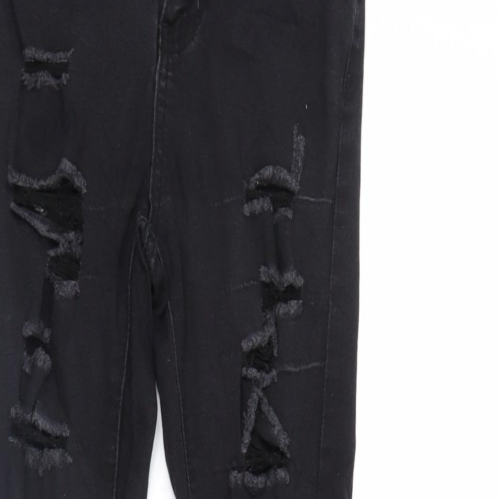 Womens UK Size 8 Preworn Regular Fit Skinny Black Jeans
