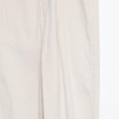 Bershka Womens Ivory  Denim Skinny Jeans Size 14 L27 in - Elastic Waist