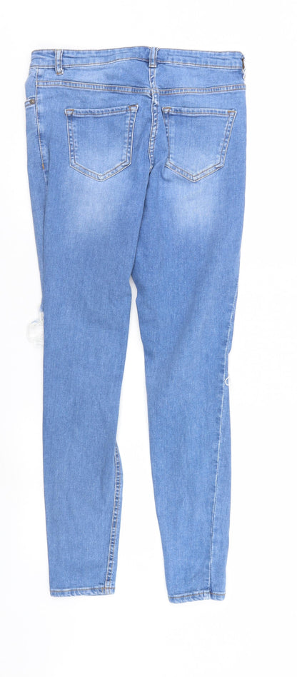 Womens UK Size 10 Studio Regular Fit Straight Blue Jeans
