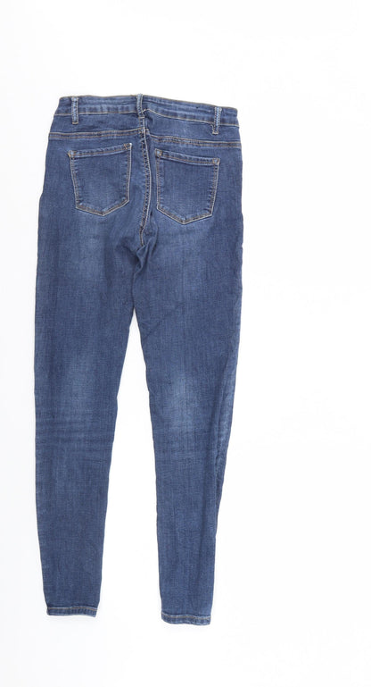 Womens UK Size 8 Preworn Regular Fit Skinny Blue Jeans