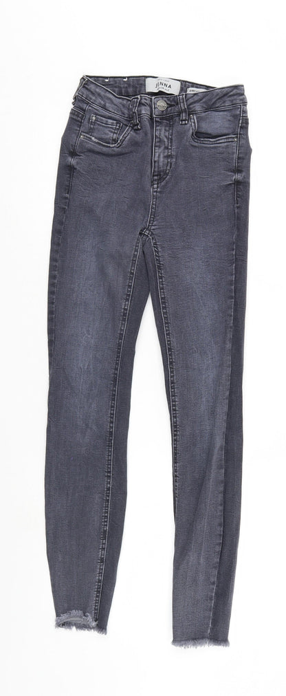 New Look Womens Black  Denim Tapered Jeans Size 6 L27 in