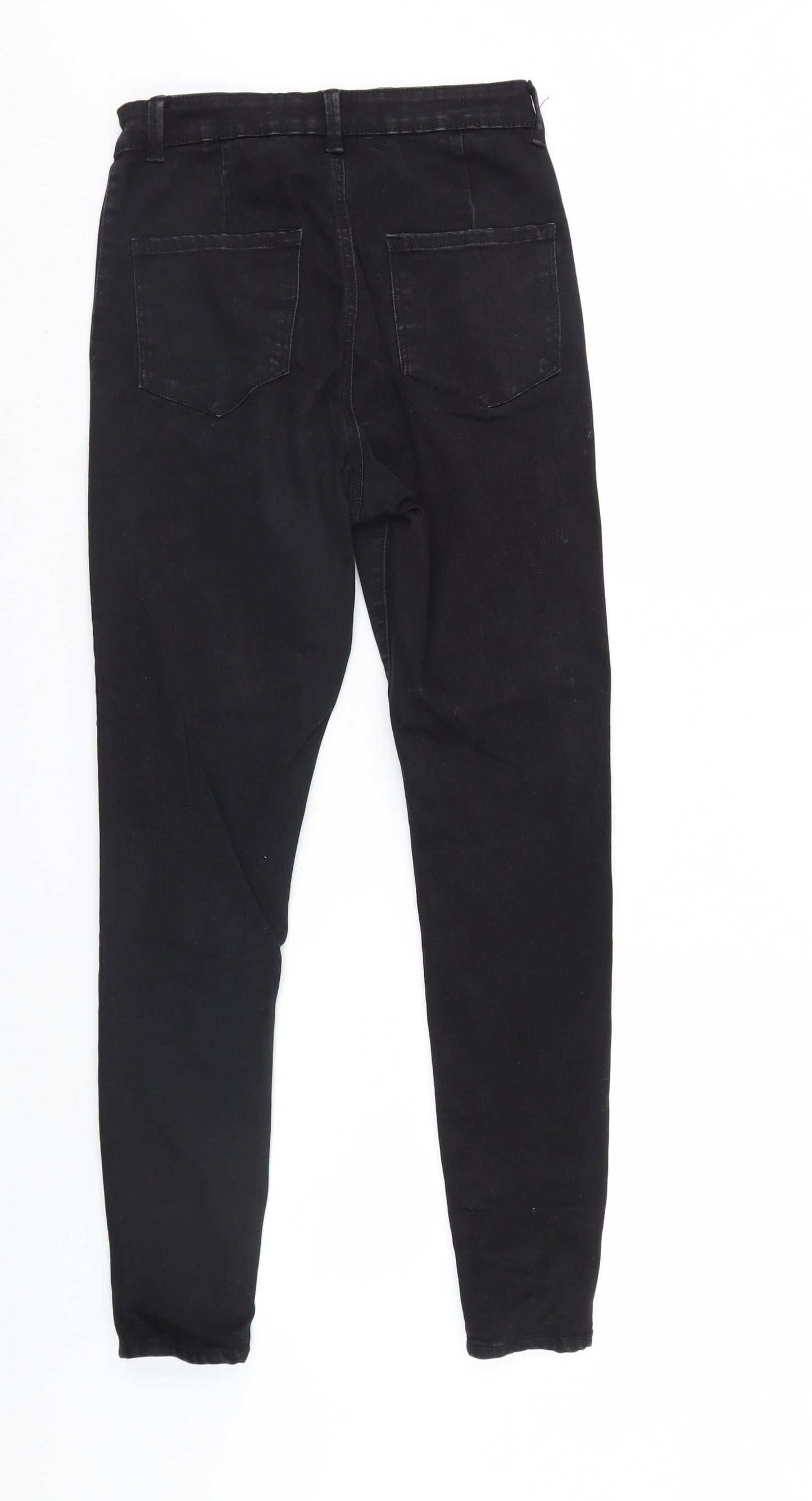 Primark Womens Black  Denim Tapered Jeans Size 12 L28 in