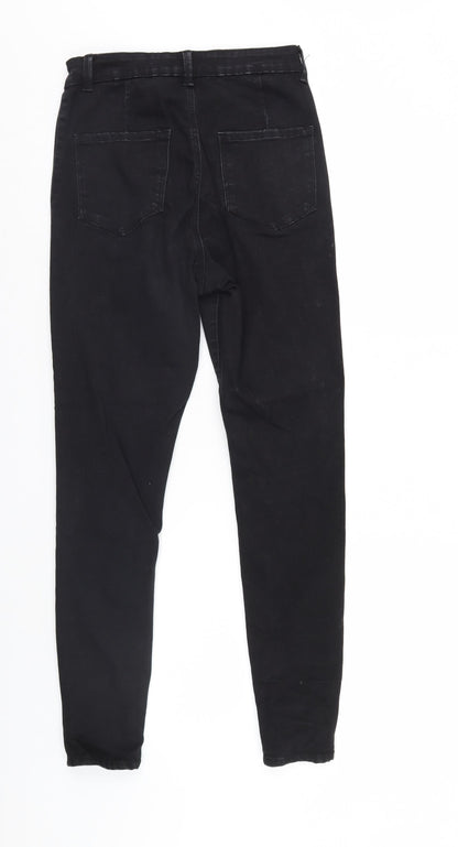 Primark Womens Black  Denim Tapered Jeans Size 12 L28 in