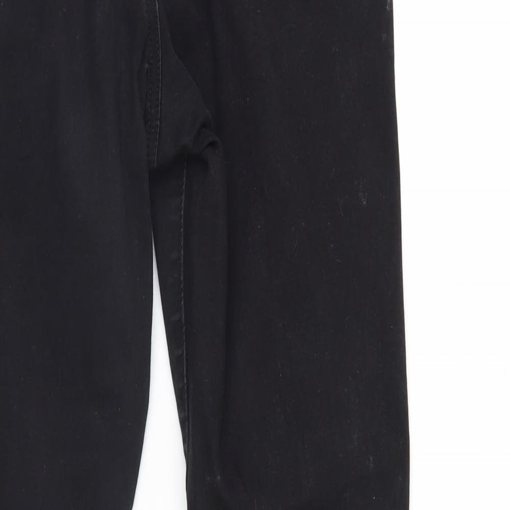 Primark Womens Black  Denim Tapered Jeans Size 12 L28 in