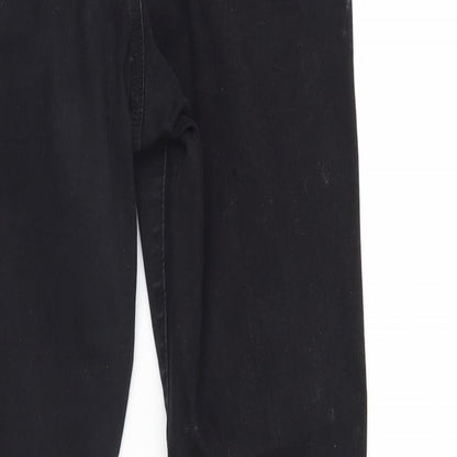 Primark Womens Black  Denim Tapered Jeans Size 12 L28 in
