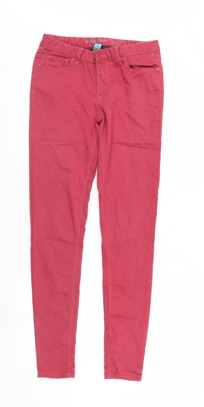 Denim & Co. Womens Red  Denim Skinny Jeans Size 8 L31 in