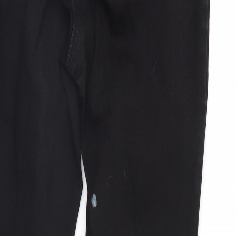 Womens UK Size 12 Preworn Regular Fit Straight Black Jeans