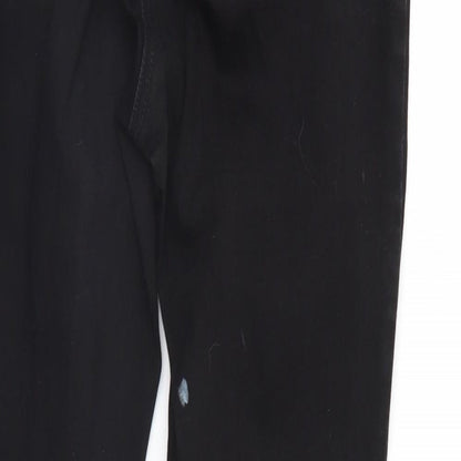 Womens UK Size 12 Preworn Regular Fit Straight Black Jeans