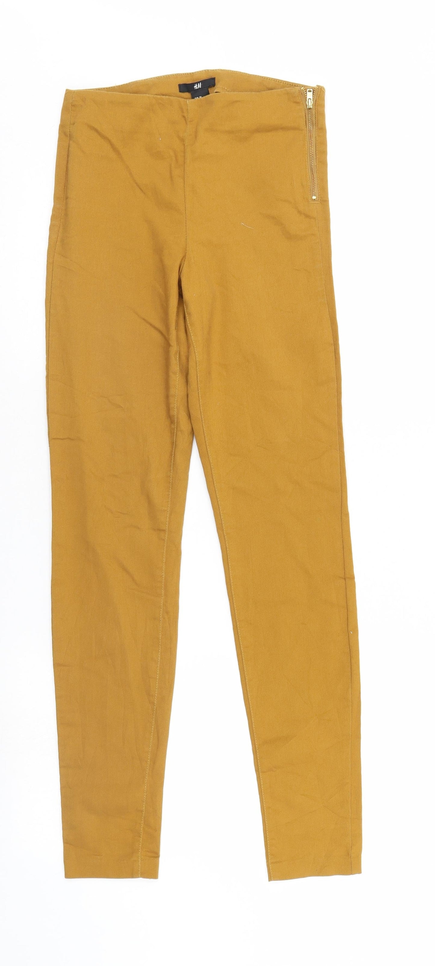 Womens UK Size 6 H&M Regular Fit  Gold Trousers