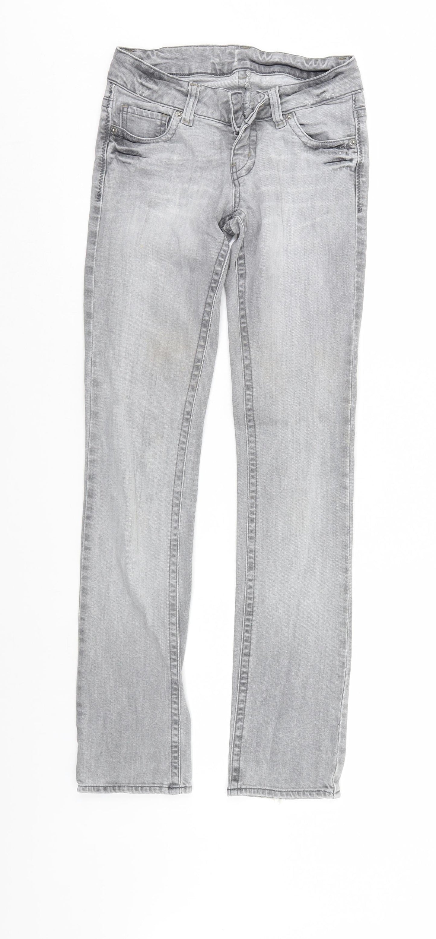 Moto Mens Grey  Denim Straight Jeans Size 25 in L32 in