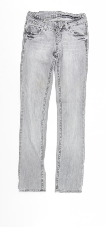 Moto Mens Grey  Denim Straight Jeans Size 25 in L32 in