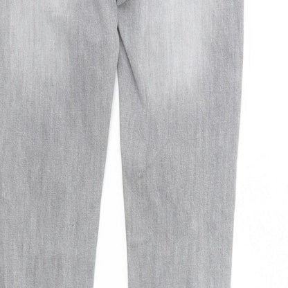 Moto Mens Grey  Denim Straight Jeans Size 25 in L32 in