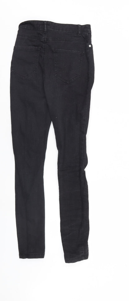 Boohoo Womens Black  Denim Straight Jeans Size 4 L28 in