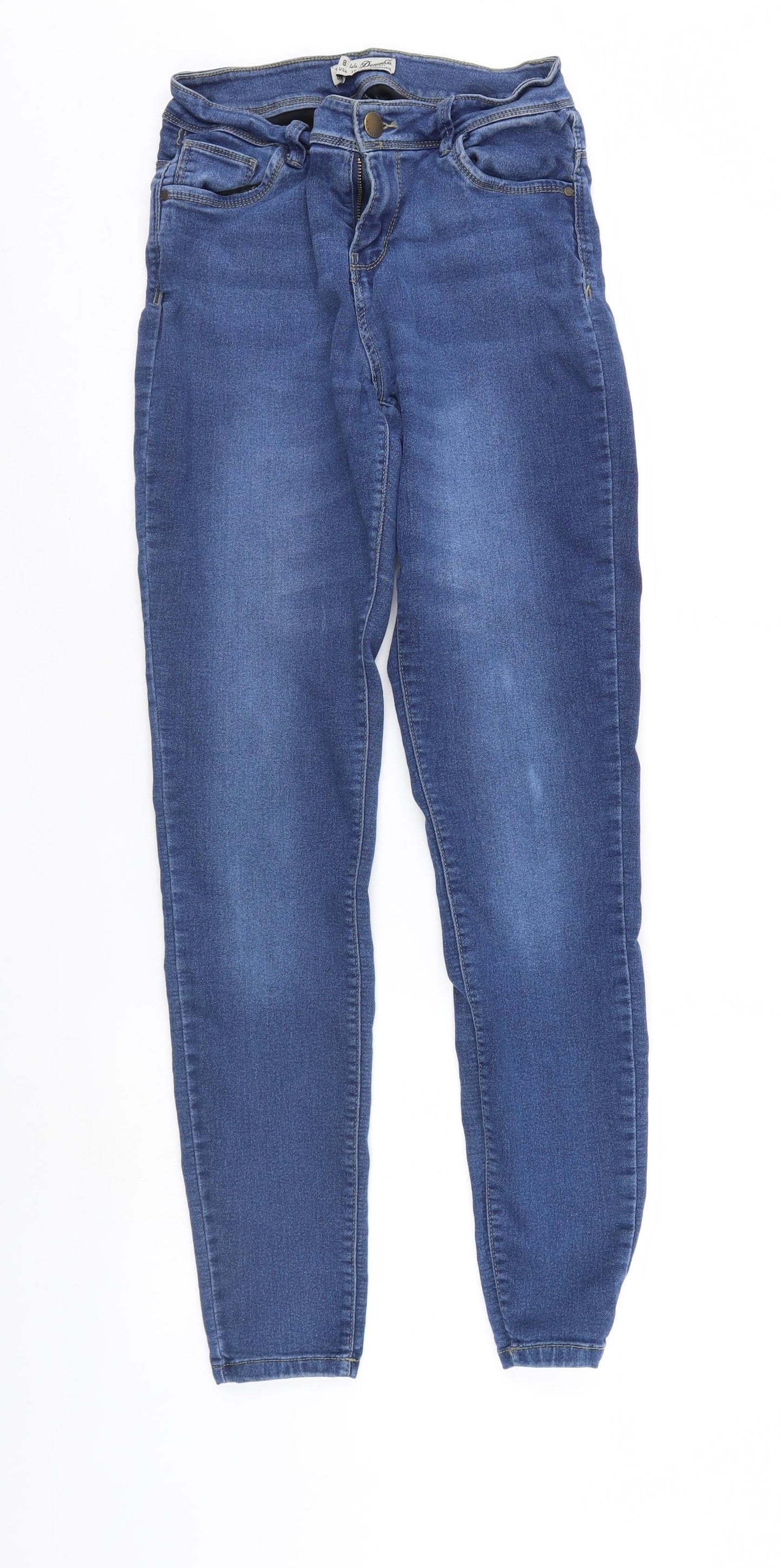 Denim & Co. Womens Blue  Denim Straight Jeans Size 12 L29 in - Elastic Waist