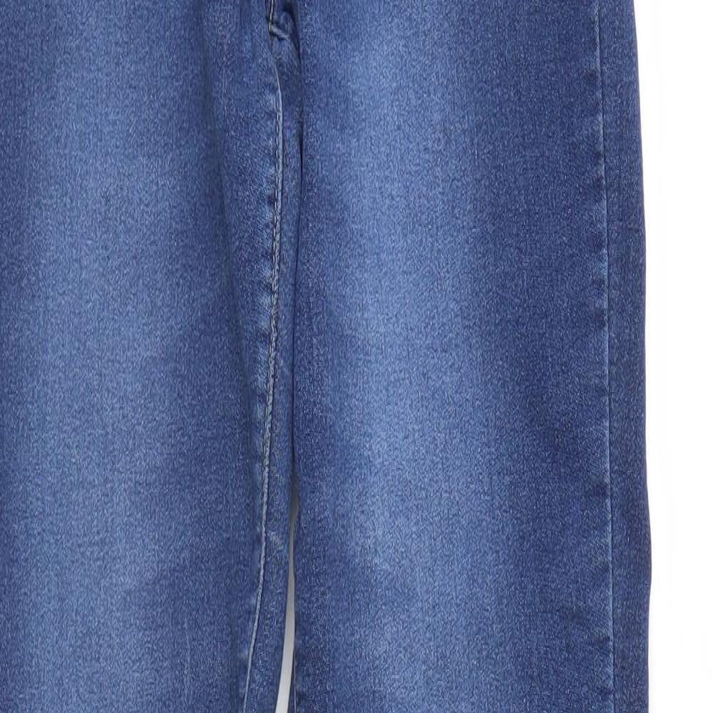 Denim & Co. Womens Blue  Denim Straight Jeans Size 12 L29 in - Elastic Waist