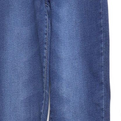 Denim & Co. Womens Blue  Denim Straight Jeans Size 12 L29 in - Elastic Waist