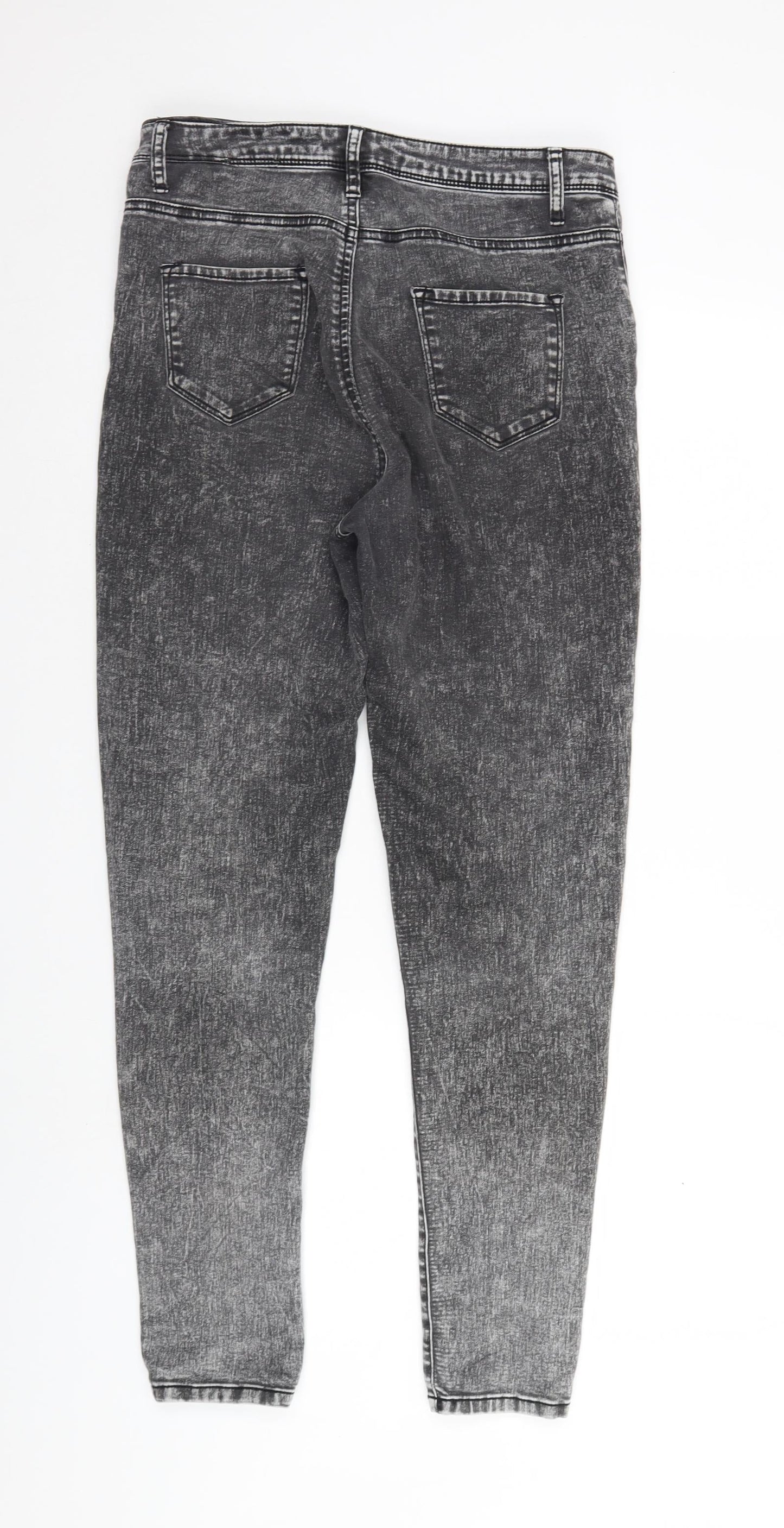 Denim & Co. Womens Grey  Denim Straight Jeans Size 10 L30 in - faded look