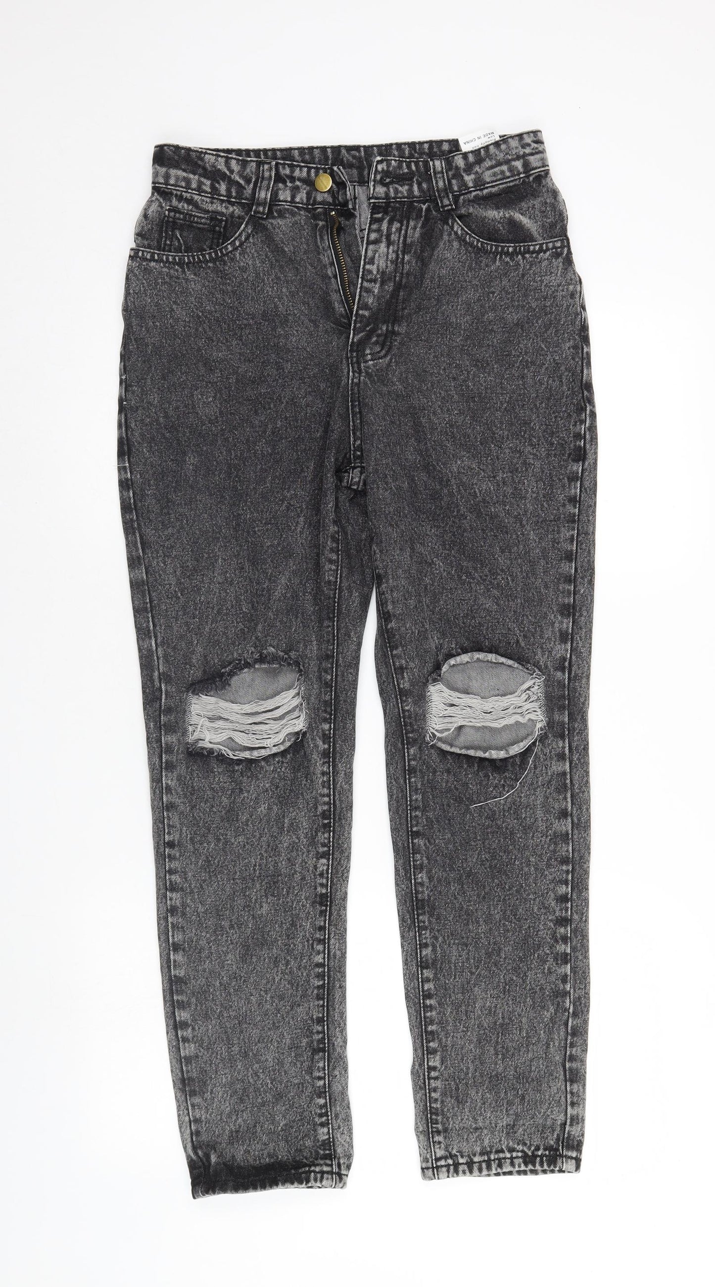 SheIn Womens Grey  Denim Straight Jeans Size 8 L29 in - FADED LOOK