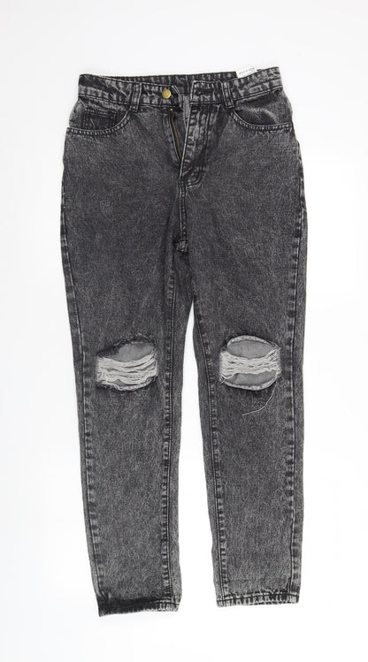 SheIn Womens Grey  Denim Straight Jeans Size 8 L29 in - FADED LOOK