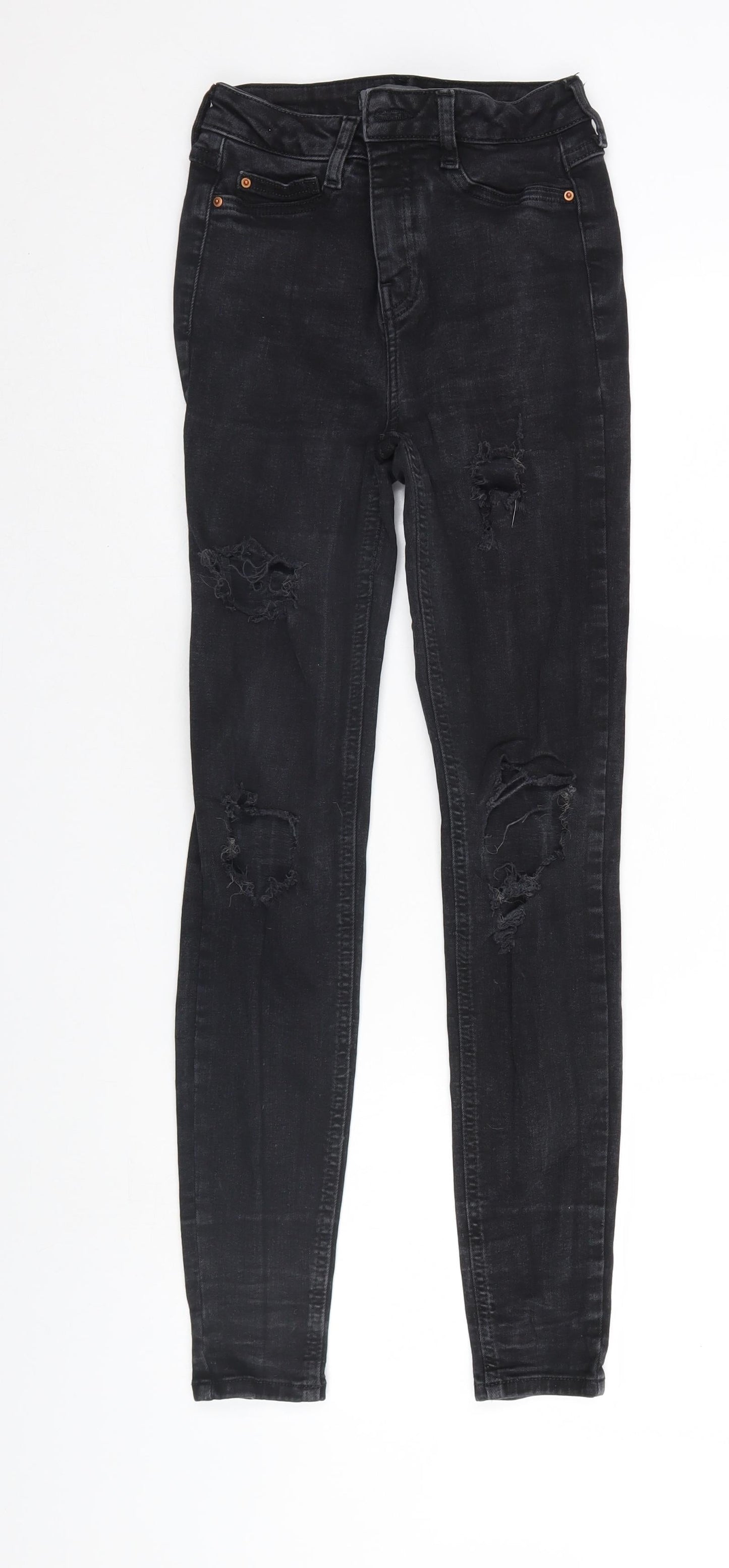 Denim Co Womens Black  Denim Straight Jeans Size 6 L28 in