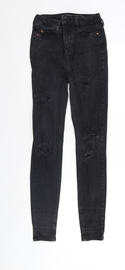 Denim Co Womens Black  Denim Straight Jeans Size 6 L28 in
