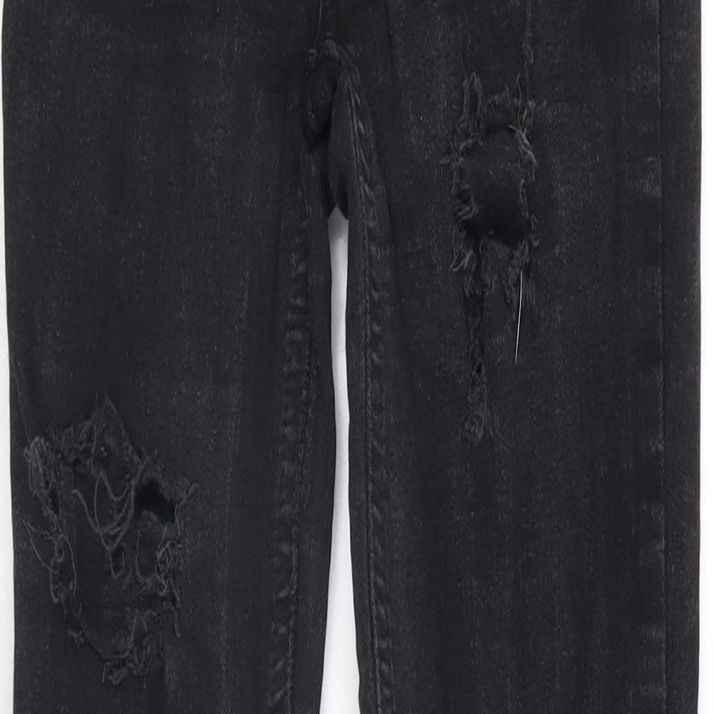 Denim Co Womens Black  Denim Straight Jeans Size 6 L28 in