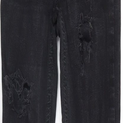 Denim Co Womens Black  Denim Straight Jeans Size 6 L28 in