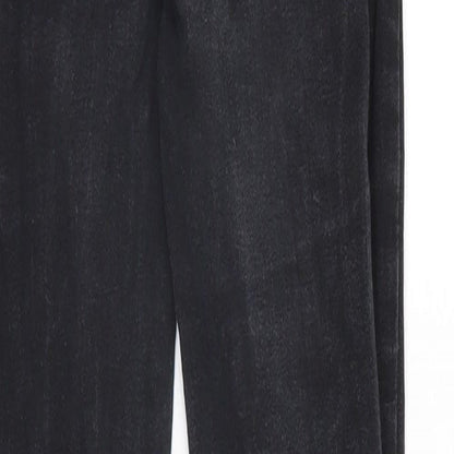 Denim Co Womens Black  Denim Straight Jeans Size 6 L28 in